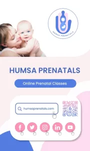 Humsa Prenatals- Self-Paced Online Prenatal Classes -Business Card